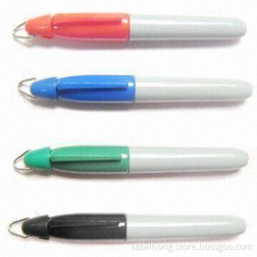 Mini Marker Pens with Ring Hole, Made of PP Material, EN71 Certified